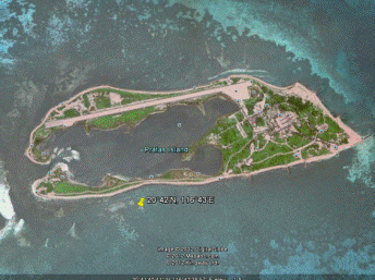 Đảo Đông Sa, nơi định mở công viên biển. Ảnh chụp của Google Earth